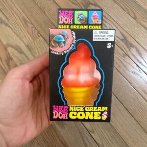 Nee Doh Ice Cream Cone Squishy Toy - Orange and Yellow